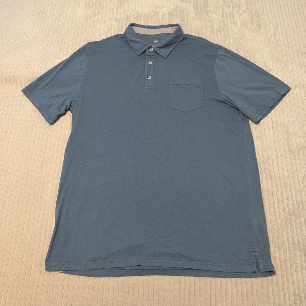 Free Fly Shirt Mens Size XL Blue Gray Polo Cotton Bamboo Blend Stretch Casual